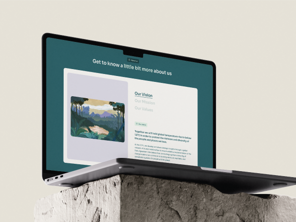 Laptop displaying a webpage titled 