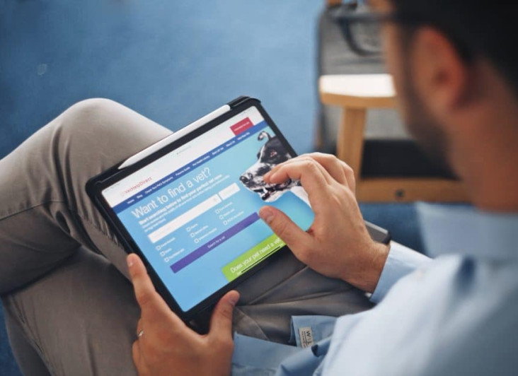 Person using a tablet