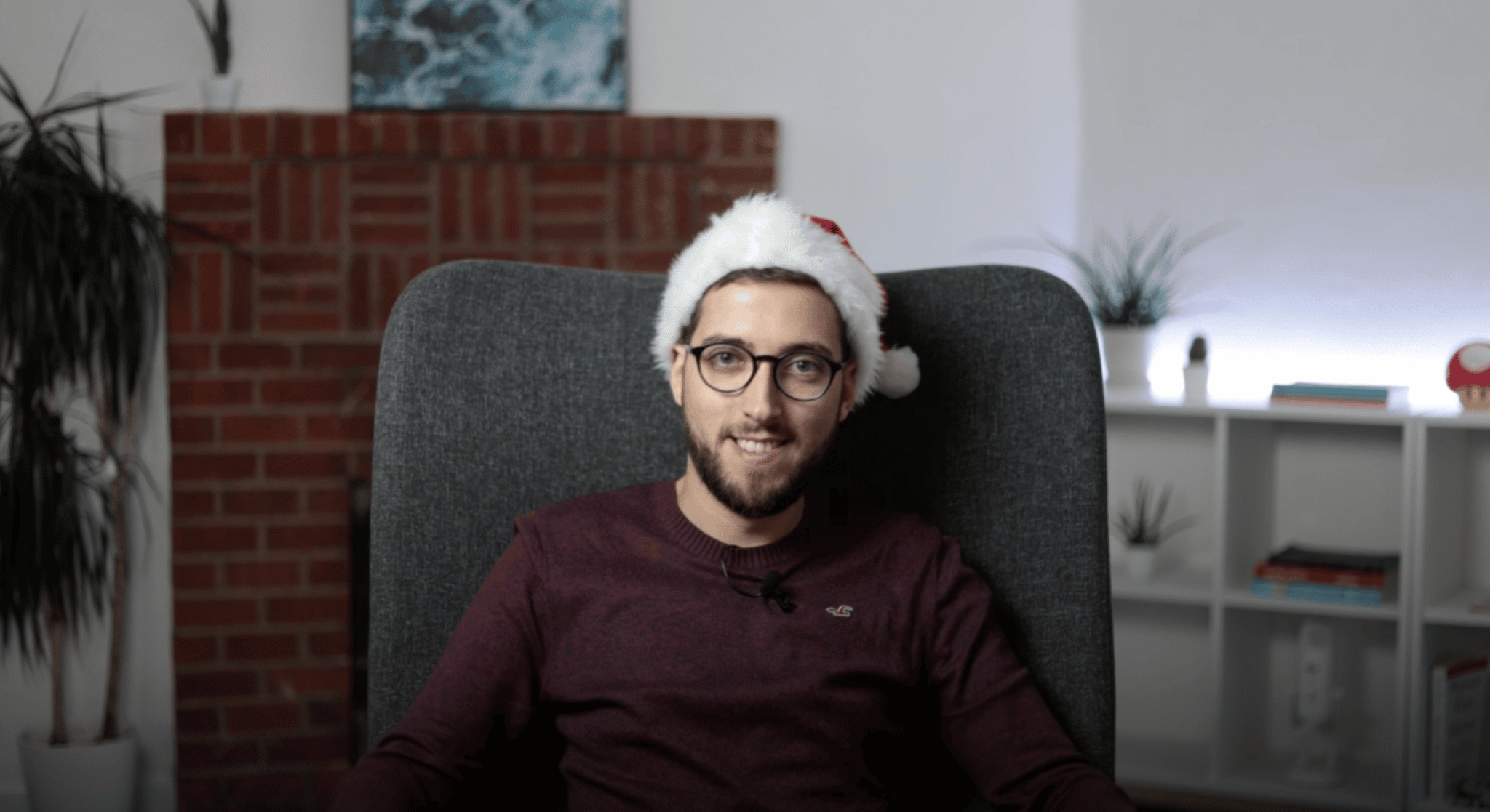 Person wearing a santa hat