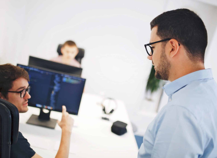 Two people talking to each other