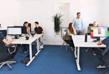 A group of people at an office