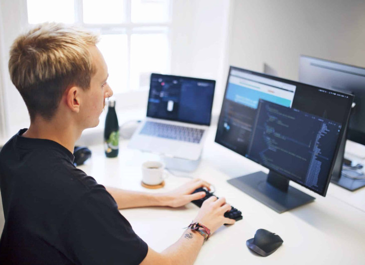 Person working at a desk