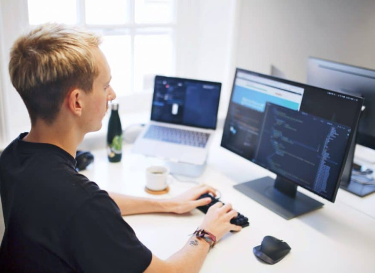 Person working at a desk