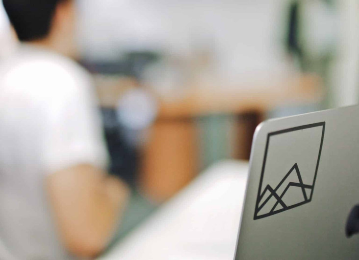 Sticker on a macbook